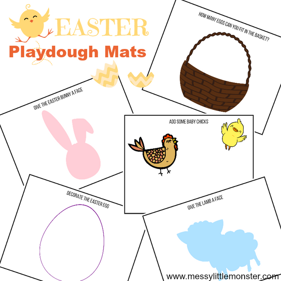 Easter printable playdough mat activities