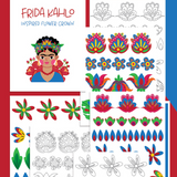 frida kahlo flower crown printable