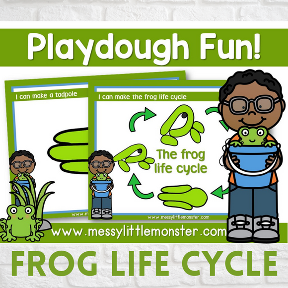 frog life cycle playdough mats 