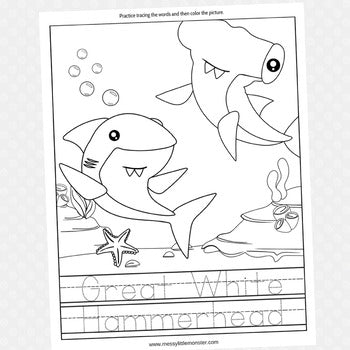 Great White Hammerhead Shark Coloring Page