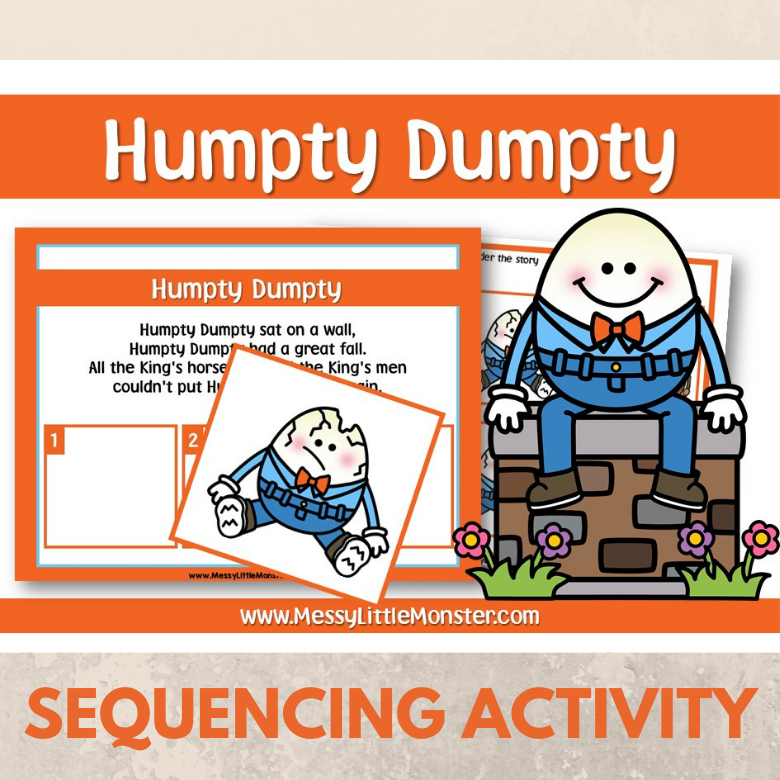 humpty-dumpty-nursery-rhyme-sequencing-activity-messy-little-monster-shop for Free Printable Humpty Dumpty Sequencing Cards Humpty Dumpty - Nursery Rhyme Sequencing Activity – Messy Little Monster Shop for Free Printable Humpty Dumpty Sequencing Cards