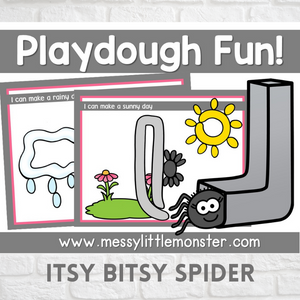 Itsy Bitsy Spider nursery rhyme playdough mats