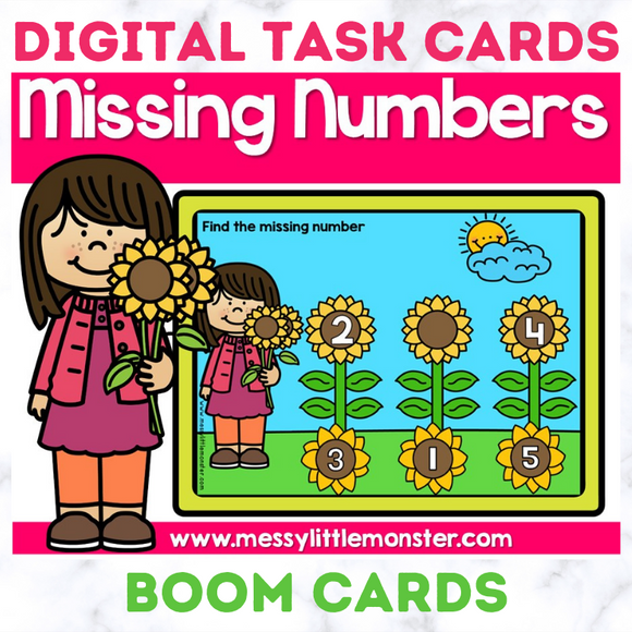 Missing Number Digital Task Cards - Boom Cards