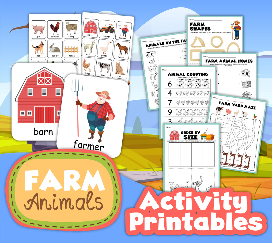 Farm Animals Activity Pack – Messy Little Monster Shop