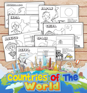 18 Countries of the World worksheets