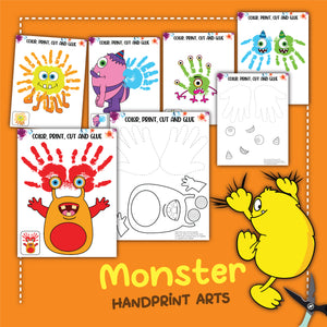 printable monster handprint craft