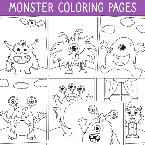 cartoon monster coloring pages