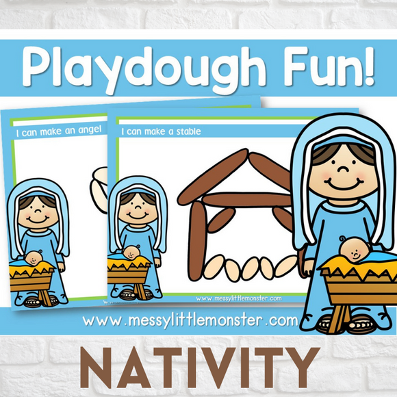 nativity playdough mat activity for kids