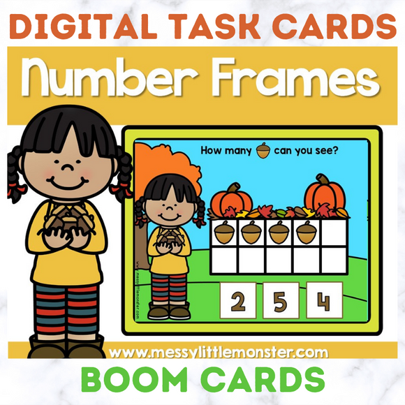 Number Frames Digital Task Cards - Boom Cards