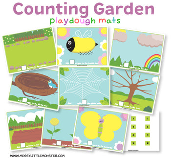 Counting Garden Play Dough Mats – Messy Little Monster Shop