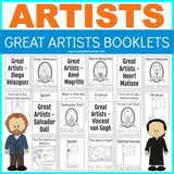 Great Artists Handwriting and Coloring Booklets