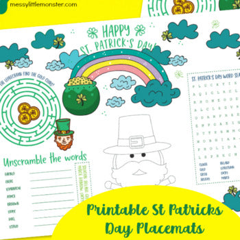 printable placemats for kids - st patricks day