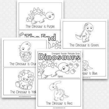 Dinosaur Emergent Reader – Messy Little Monster Shop
