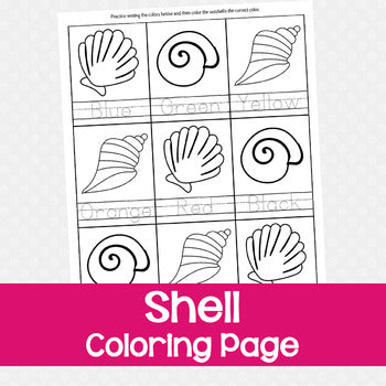 Shell Coloring Activity – Messy Little Monster Shop