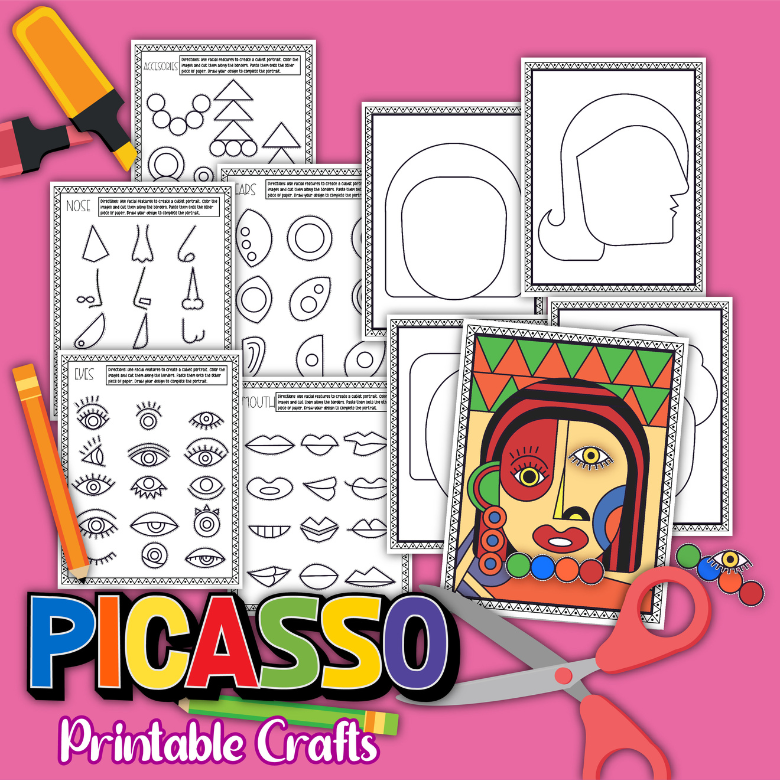 Picasso Face - Printable Portrait Craft – Messy Little Monster Shop