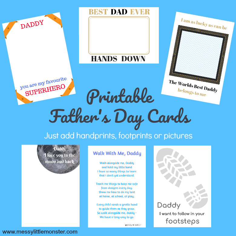 Father's Day Cards – Messy Little Monster Shop for Walk With Me Daddy Free Printable