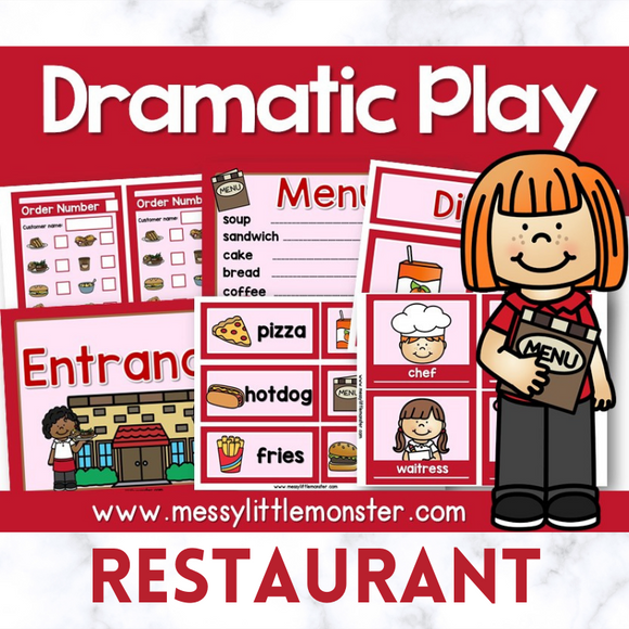 restaurant dramatic play printables