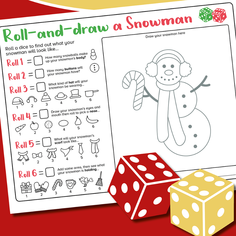 Roll and Draw a Snowman – Messy Little Monster Shop roll-and-draw-a-snowman-messy-little-monster-shop