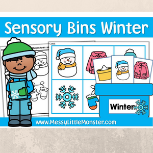 winter sensory bin printables
