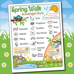 spring scavenger hunt for kids