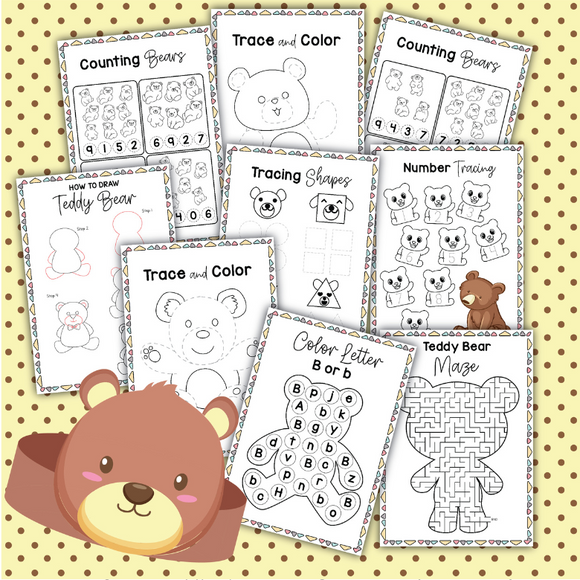Teddy Bear Printable Activities Messy Little Monster Shop