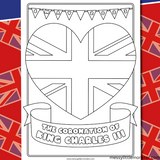 King Charles III coronation colouring page - free printable