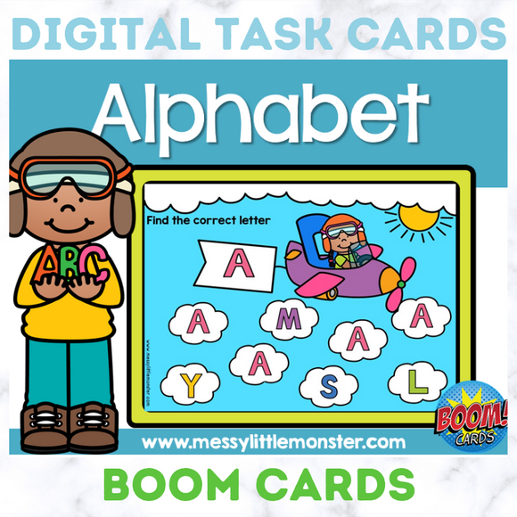 Uppercase Alphabet Digital Task Cards - Boom Cards – Messy Little ...