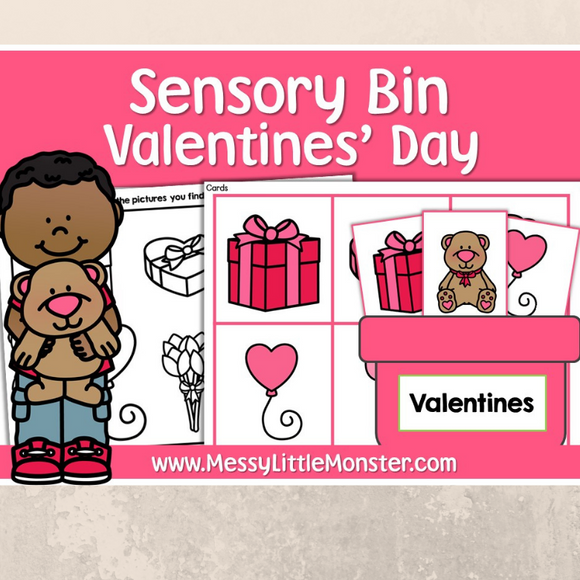 Valentine sensory bin printables