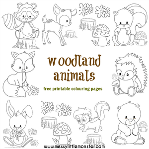 woodland animals colouring pages